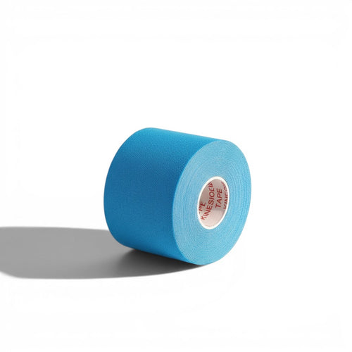 Padel Shark blue kinesiology tape roll for injury prevention and recovery. Lightweight, breathable, and durable.