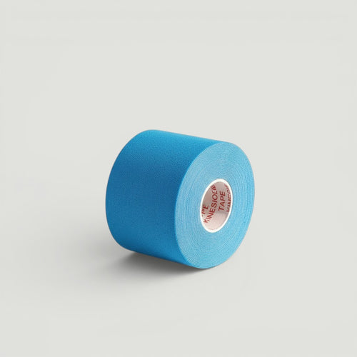 Padel Shark blue kinesiology tape roll for injury prevention and recovery. Lightweight, breathable, and durable.